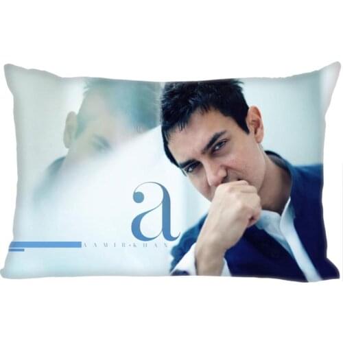Hot Sale Aamir Khan Rectangle Pillowcase Custom Home textile Zipper Pillowcase Pillow Cover Size 45x35cm (one side) Print