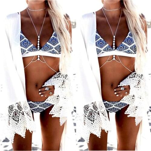 Hirigin Print Bikini Sets Women Swimwear Sexy Push Up Boho Bra Biquini Low Waist Thong Swimsuit Female Beachwear Bathing Suit