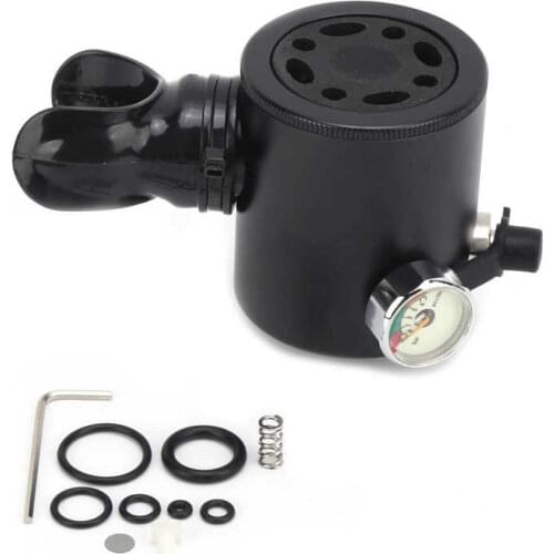 DIDEEP 0.5L Scuba Diving Oxygen Cylinder Head Parts Breather Valve Adapter Diving Regulator Breather with Gauge Screw M18x1.5