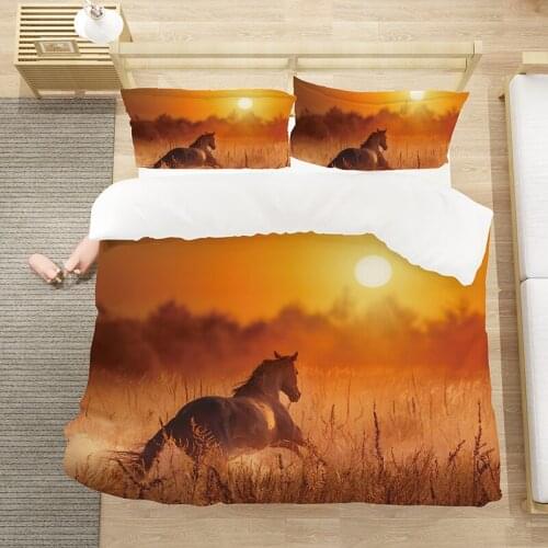 Bedding Sets Bed Sheet Duvet Cover And Pillowcase Luxury Home Textiles 3D Digital Printing Horse Running