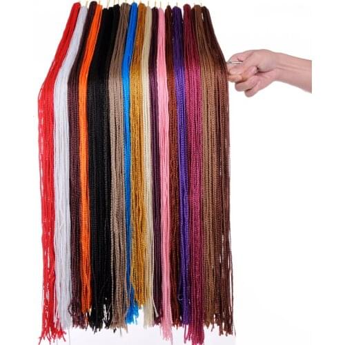 Eunice 28Inch Small Size Thin Crochet African 3S Box Braids Hair Extensions 50g 28strands/piece Bohemian Style Synthetic HaIR
