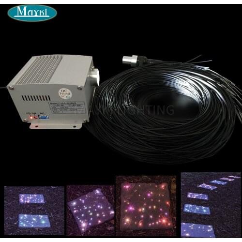 Maykit Mitsubishi 60pcs 1.5mm Black PVC Sheathed Fiber Cables Twinkle 5w Cree LED Light Engine For Fiber Optic Deck Lighting