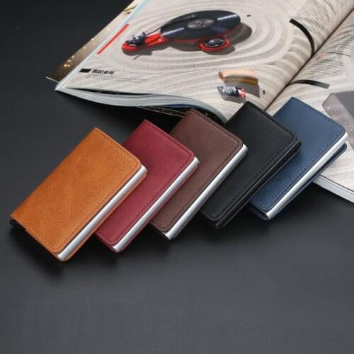 Fashion Casual Male and Female Unisex Card Bag Metal Aluminum Case Anti-degaussing Automatic Elastic Rfid Credit Card Holder