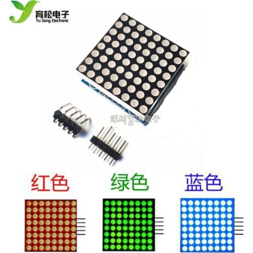 MAX7219 dot matrix control module MCU control drive LED display module red/blue/green