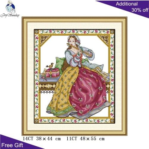 Joy Sunday Beauty Cross Stitch RA057 14CT 11CT Counted and Stamped Home Decoration Solo Cross Stitch Kits