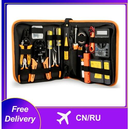 17 pcs/set LAN Networking Repair Tool Kit RJ45 RJ11 CAT5 CAT6 Portable Utp Cable Electronic Tester Plier Crimp Crimper Plug