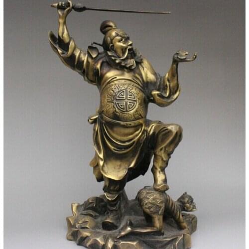 Wholesale factory 16" Folk China Bronze Exorcism Evil Demon Ghost Protect Zhong Kui God Statue 25% off
