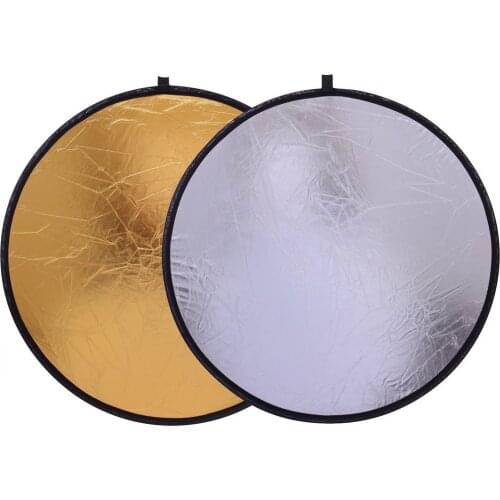 Reflector Panel 2 in 1 Collapsible Gold and Silver-Disc Light Reflector with Bag Photo Studio Lighting & Outdoor Lighting 60cm