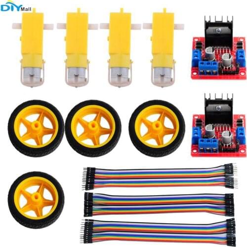 L298N Motor Drive Controller Board Stepper Motor Control Module Dual H-Bridge with DC Motor and Smart Car Wheel For Arduino