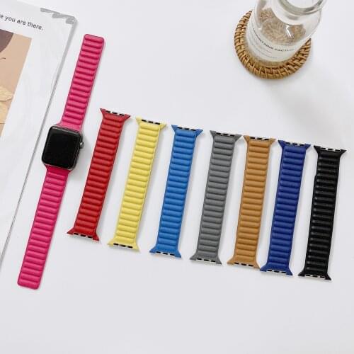 Magnetic Leather Strap for Apple Watch Solo Loop Watchbands Series 6 SE iWatch 44mm 40mm 42mm 38mm Watches Accessories