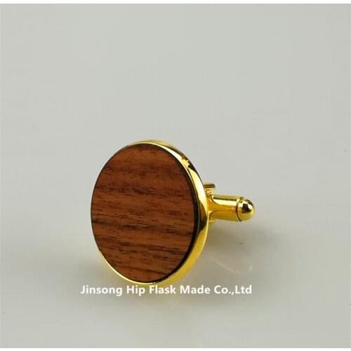 Wedding Anniversary Cufflinks with wooden leather for Men gift box packing