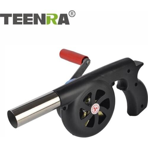 TEENRA Outdoor Cooking BBQ Blower Hand-Crank Combustion Barbecue Blower Picnic Cooking BBQ Blower BBQ Tools