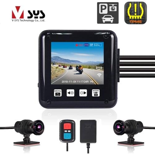 SYS VSYS P6 P6F WiFi Motorcycle Camera Moto DVR Dual Full HD 1080P 2.0'' LCD Full Body Waterproof Motorbike Dashcam for Bloggers
