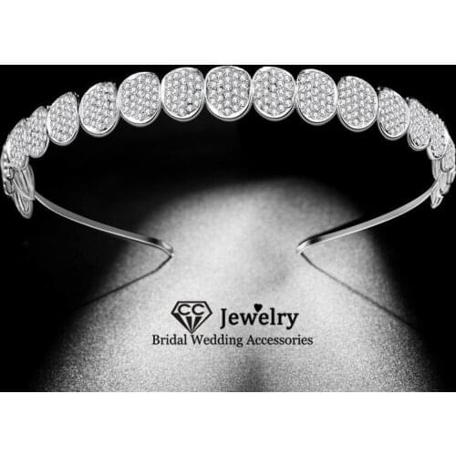 CC Women Tiaras Wedding Hair Accessories Bridal Headdress Engagement Jewelry Simple Design Hairbands Prom Crowns Headdress HS103