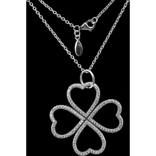 925 Sterling Silver Pendant Necklace Classical Clover 50CM 70CM Pendants & Necklaces For Women fine Jewelry Gilf
