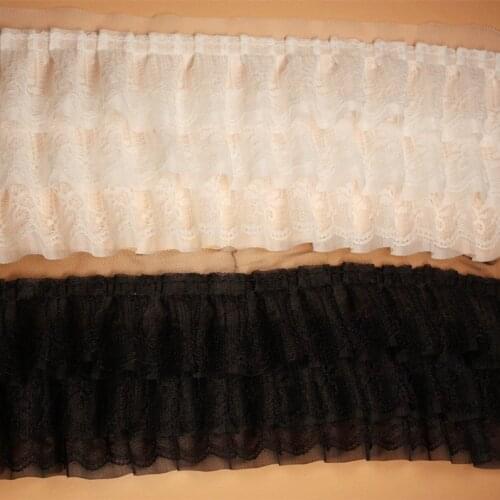 1M High Quality Lace Fabric 13cm Lace Flower Ribbon 3D Lace Fabric Embroidery Laces For Dress lace trim ruban dentelle LQ48