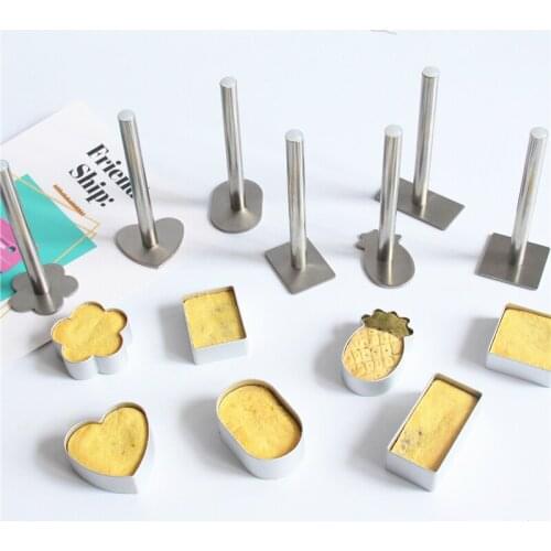 10Pcs/Lot Square Rectangle Pineapple Heart Shape Pie Cookie Mold Aluminum Alloy Cake Mould Biscuit Cutter Baking Pressing Tools