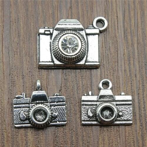 10pcs Camera Charms Pendants Jewelry Making DIY Camera Charms For Bracelet Making Antique Silver Color