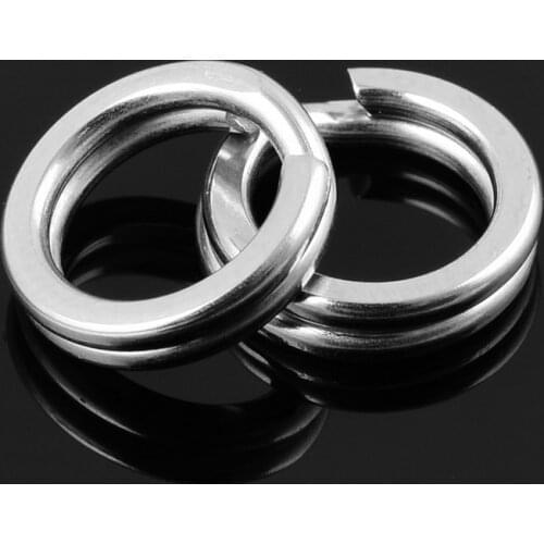 100pcs Fishing Split Rings Hard Bait Silver Stainless Steel 4-8MM Double Loop Split Open Carp Tool Fishing Accessories Tackle