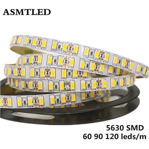 120leds/m SMD 5630 5730 led strip light Flexible 5M 600 LED tape DC 12V non waterproof tape lamp 60leds/m 90leds/m Super Bright