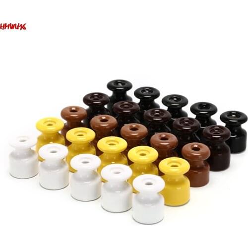 NEW 5pcs/lot Porcelain Insulator For Wall Wiring Ceramic Insulators High Frequency Electric Porcelain Ceramic Insulator 5 Colors