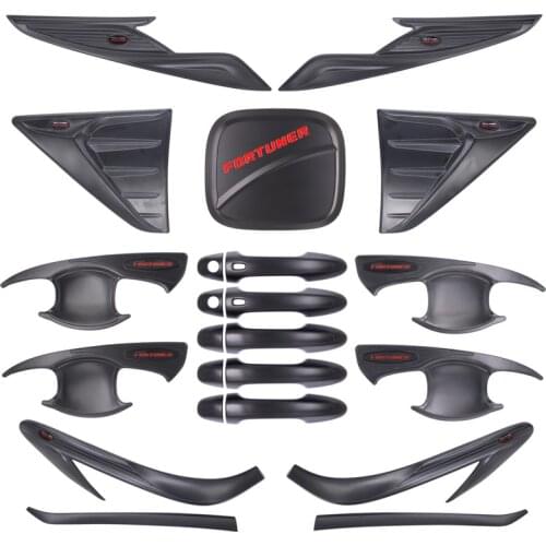 For Toyota Fortuner Accessories 2016-2018 Body Kits Cover Tuning Car Accessories Matte Black ABS Auto Accessory Styling Moulding