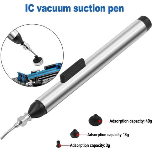 URANN Anti-static Vacuum Suction Pen IC Suction Tool with 3 Suction Cups Manual Adsorption of IC/BGA Chip Components