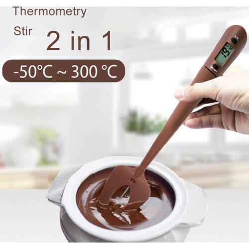 Digital Spatula Cooking Thermometer Silicone Stirrer Candy Chocolate Thermometer Food Kitchen Baking Tool