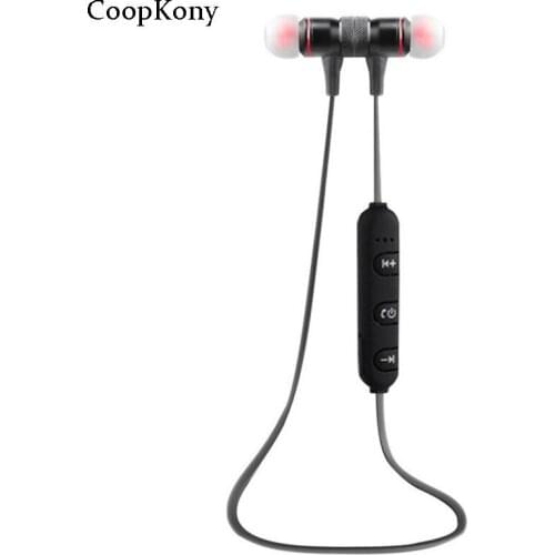 CoopKony Bluetooth Wireless Sport Running Earphone Stereo Magnet Earbud Earphones with Microphone For iphone Sumsang Xiaomi