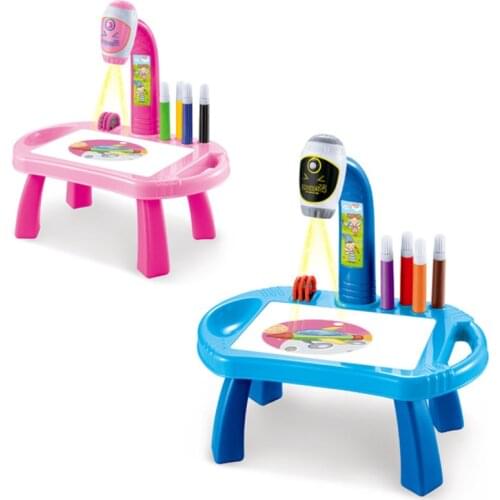 Children Led Projector Art Drawing Table Toys Kids Painting Board Desk Arts And Crafts Projection Educational Learning