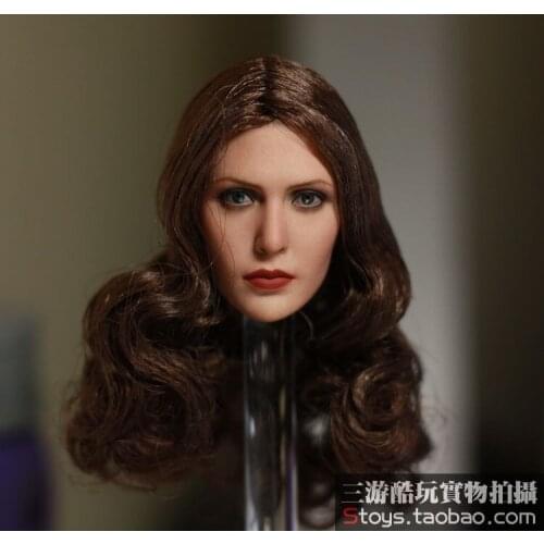 1/6 scale figure doll head shape for 12" action figure doll accessories Elizabeth Olsen Scarlet Witch head carved