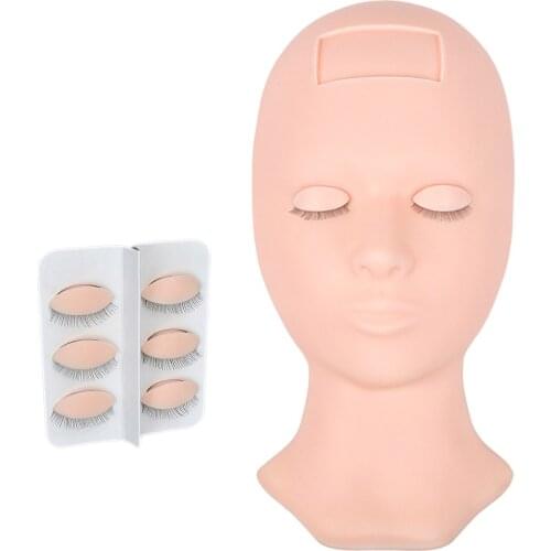 Eyelash Mannequin Head, Silicone Practice Makeup Head, Mannequin Head, Manikin, Cosmetology Flat Mannequin Head