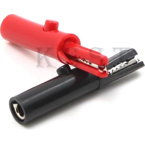 CC259 Full Insuated Slim Crocodile Alligator Clips with 4mm Socket *Free shipping