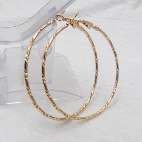 Round Big Circle Statement Earrings 2019 Geometric Gold Sliver Large Exaggerated Fashion Simple Drop Earring for Women Jewelry