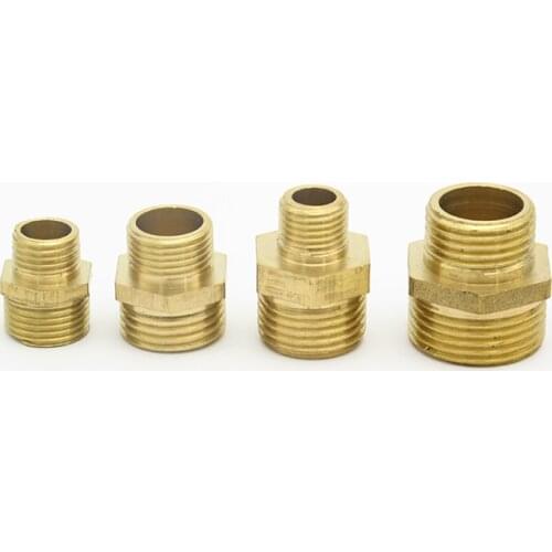 1/8" 1/4" 3/8" 1/2" 3/4" 1" BSP Male Thread Brass Pipe Fitting Reducer Hex Nipple Coupler Connector Water Fuel Gas