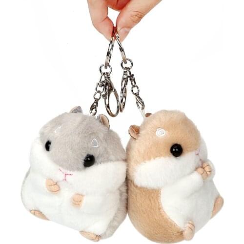 Cute Hamster Car Key Ring Keychain Decoration Plush Toys Animal Dolls Keyring Auto Interior Accessories Lovely Key Chain