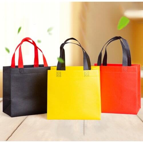 New Reusable Non Woven Shopping Bag Solid Color Foldable Grocery Convenient Tote Eco-friendly Storage Handbag