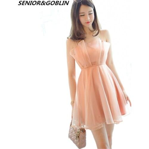 2019 New Summer Womens Organza Pink Mini Dress Spring High Quality Sexy Club Dresses