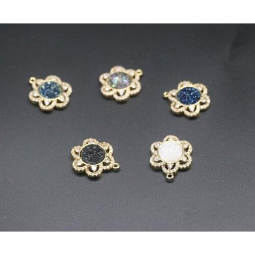 New Arrival 1dozen Titanium Druzy Agates Necklace, Gold plate necklace pendant for women jewelery, original design, spring gift