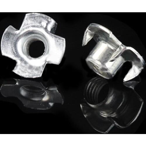 90 PCS M3 M4 M5 M6 M8 Zinc Plated 4 Claws Nut T-Nut Furniture Hardware Zinc Plated To Prevent Rust And Corrosion High Quality