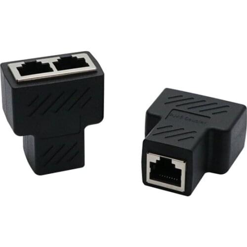RJ45 Ethernet LAN Network Splitter 1 To 2 Ways Double Adapter Ports Coupler Connector Extender Adapter Plug Connector Adapter