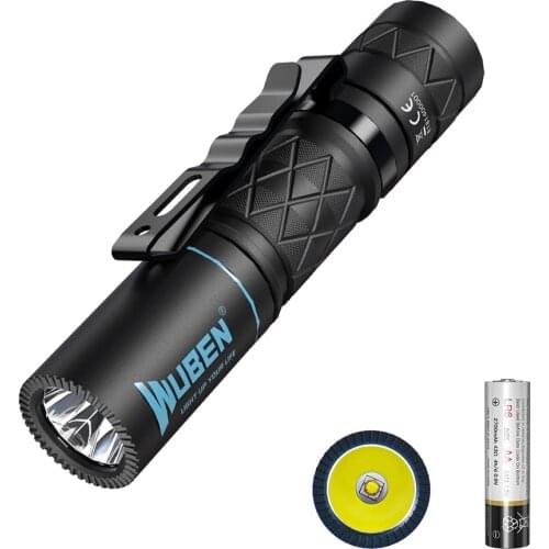 WUBEN E18 LED Flashlight EDC Light CREE XP-G3 LED Torch IP68 Waterproof 4 Modes Lightweight Light With 2700 mah AA Battery