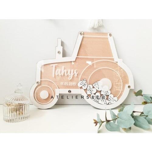 Tractor guest book barn baby shower baby boy birthday gift