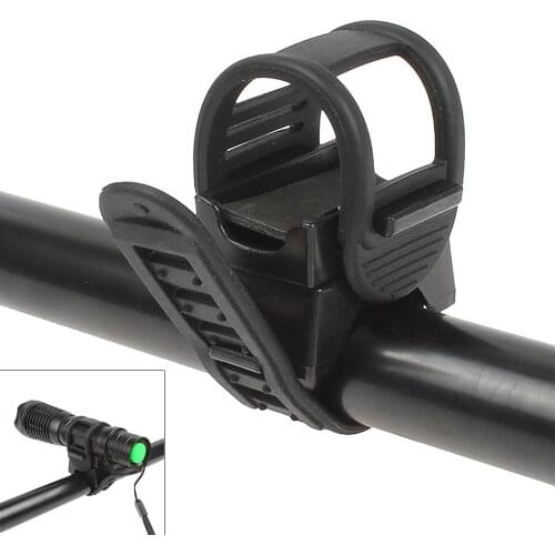Universal 360 Degree Rubber Straps Bicycle Flashlight Clamp Headlight Holder for LED Flashlights