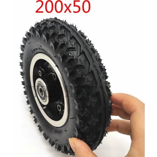 200x50 Inner Outer Tire with Hub Full Wheel 8X2" Pneumatic Tyre for Electric Scooter Wheel Chair Truck Trolley Cart Parts