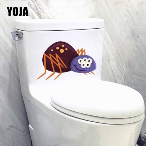 YOJA 22.4X14.4CM Cartoon Many Eyes Spider Living Room Home Decor Wall Sticker Toilet Decal T5-1331
