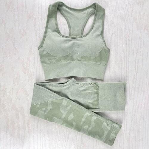 Women Clothes Yoga Set Female Fitness Tracksuit Pants Tops Slim Sportswear Seamless Yoga Set Push-up Sports Bra Leggings