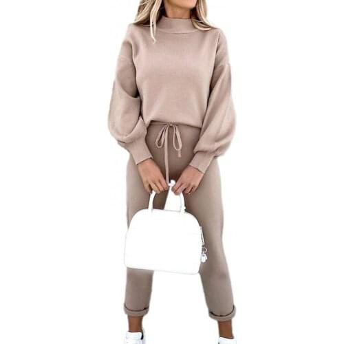 Women Autumn Winter Long Sleeve Blouse Pants Set Thick Warm Tracksuit Outfit Pant Sets Fashion Matching Sets Ladies Clothing