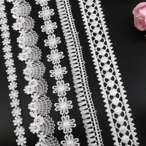 1.5CM-3.5CM 15yards Fashion Water soluble polyester lace trim fabric ribbons DIY Garment Dress curtain accessories lace ribbon
