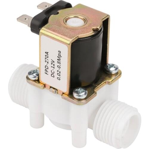 12V G1/2 Inch NC Plastic Electrical Inlet Solenoid Water Valve For Water Dispense Inlet Flow Switch Water Control Pressure